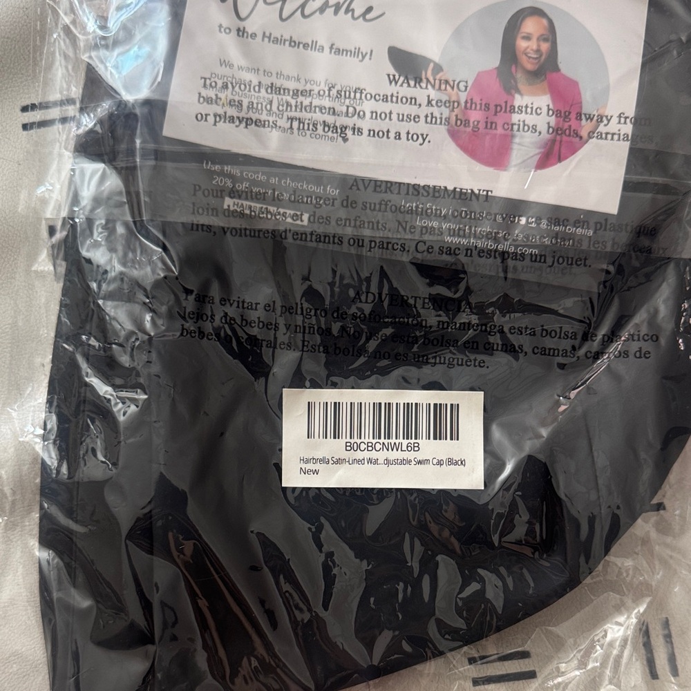 Hairbrella Black swim cap - Picture 4 of 4